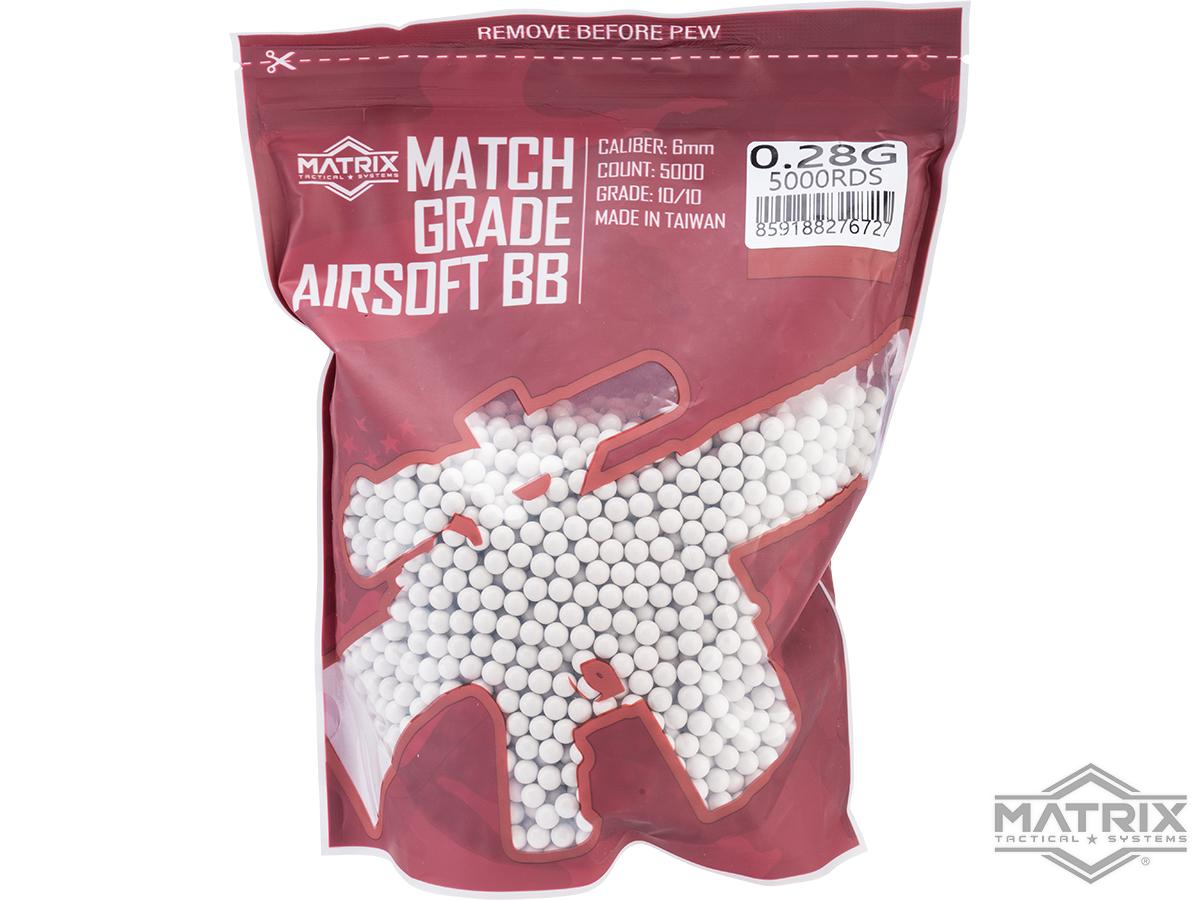 Matrix Match Grade 6mm Airsoft BBs (Color: .28g / 5000 Rounds / White)