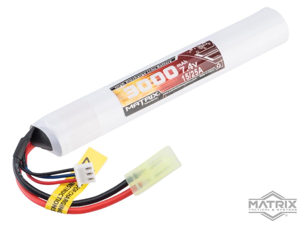 Matrix High Performance 7.4V Stick Type Airsoft Li-Ion Battery (Model: 3000mAh / 10C / Small Tamiya)