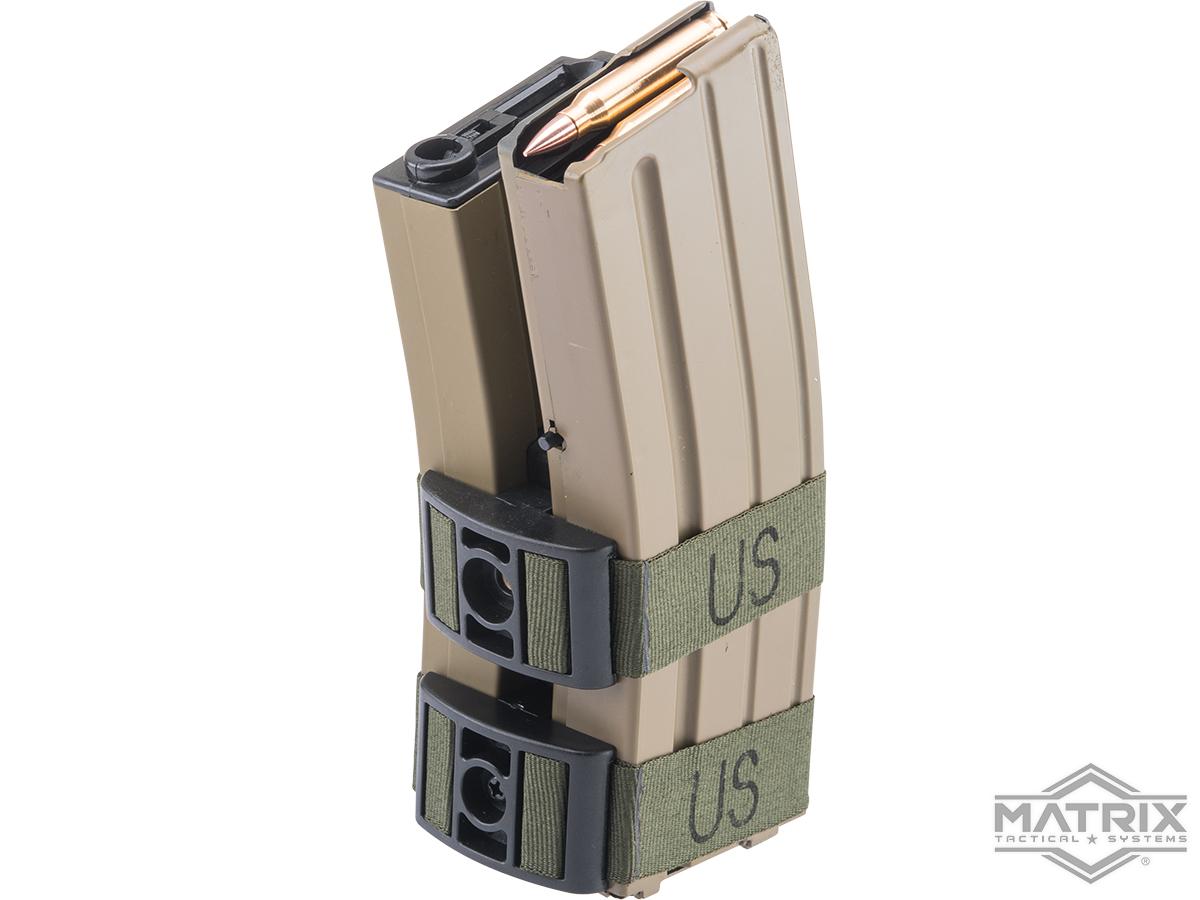 Matrix Electric Auto Winding Dual Mag for M4 M16 Series Airsoft AEG (Model: 800 Round / Button / Tan)