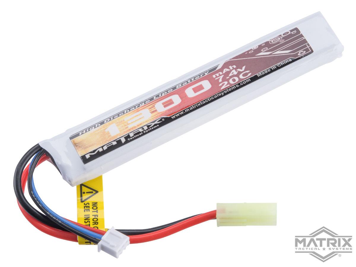 Matrix High Performance 7.4V Stick Type Airsoft LiPo Battery (Model: 1300mAh / 20C / Small Tamiya)