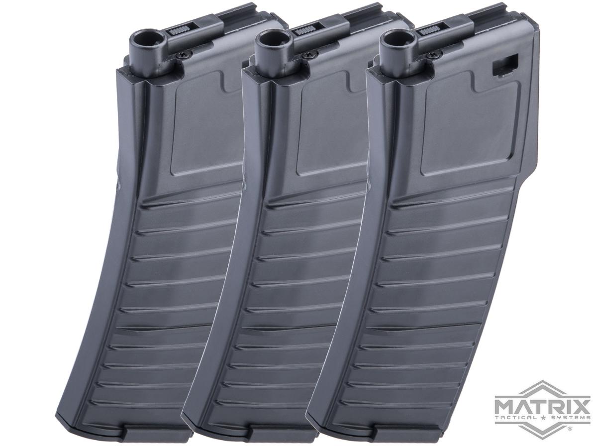 Matrix Polymer PDW-Type Magazine for PDW and M4 / M16 Airsoft AEG Rifles (Model: 300rd Hi-Cap / 3 Pack)