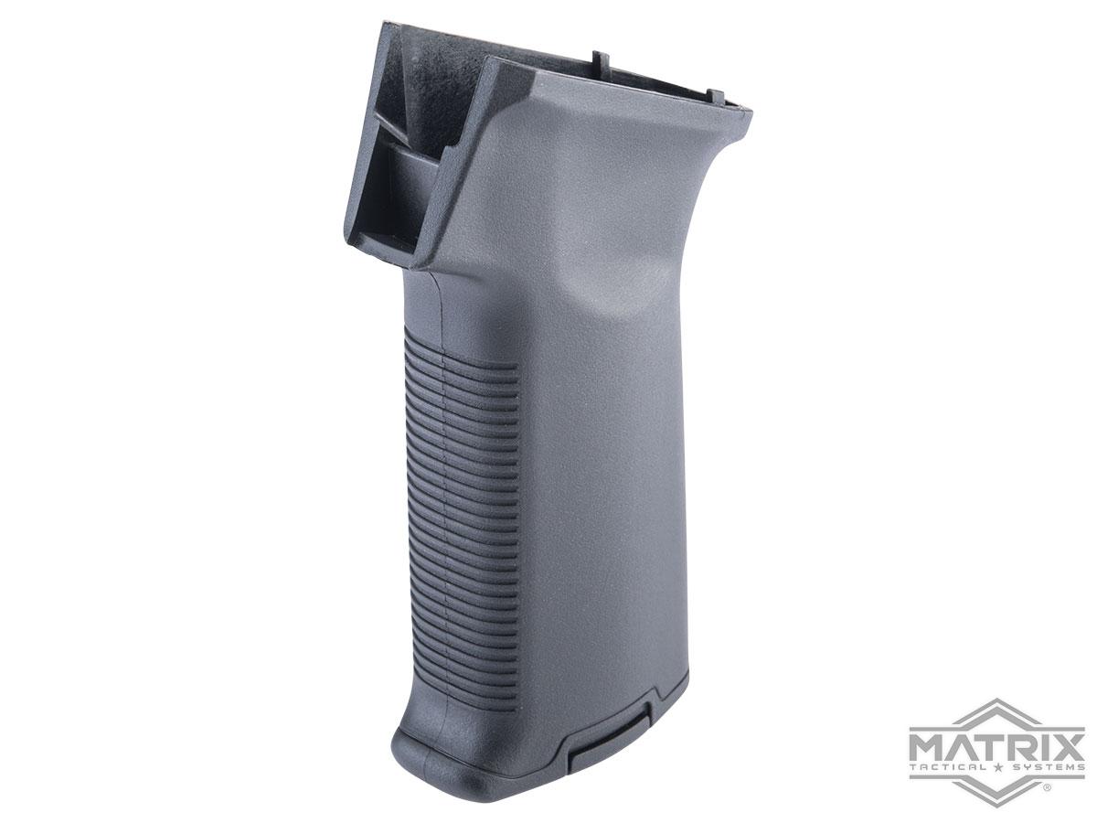 Matrix Ribbed Ergonomic Motor Grip for AK Series Airsoft AEG Rifles (Color: Black)