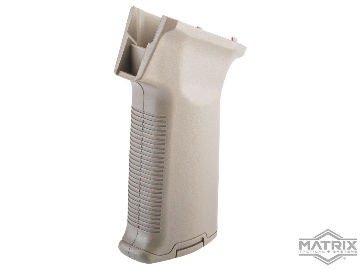 Matrix Ribbed Ergonomic Motor Grip for AK Series Airsoft AEG Rifles (Color: Flat Dark Earth)