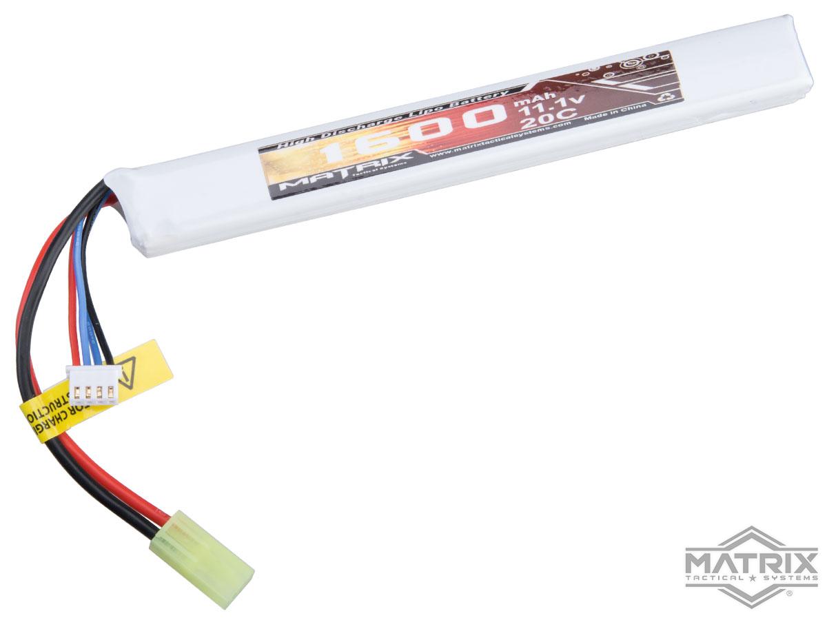 Matrix High Performance 11.1V Stick Type Airsoft LiPo Battery (Model:  1600mAh - 20C / Small Tamiya)