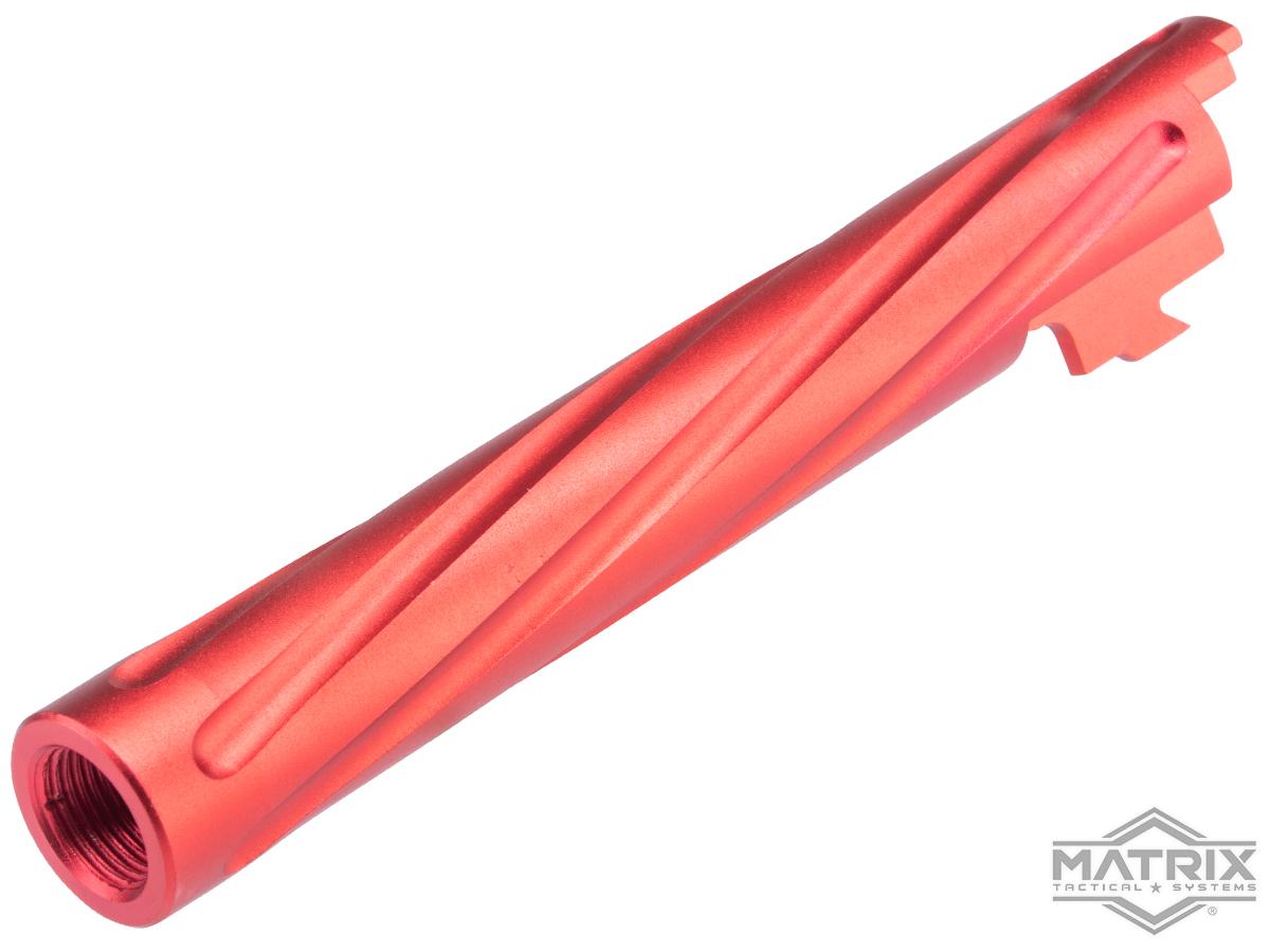 Matrix Custom Outer Barrel for Hi-CAPA 5.1 Gas Blowback Airsoft Pistols (Color: Red / Full Spiral)