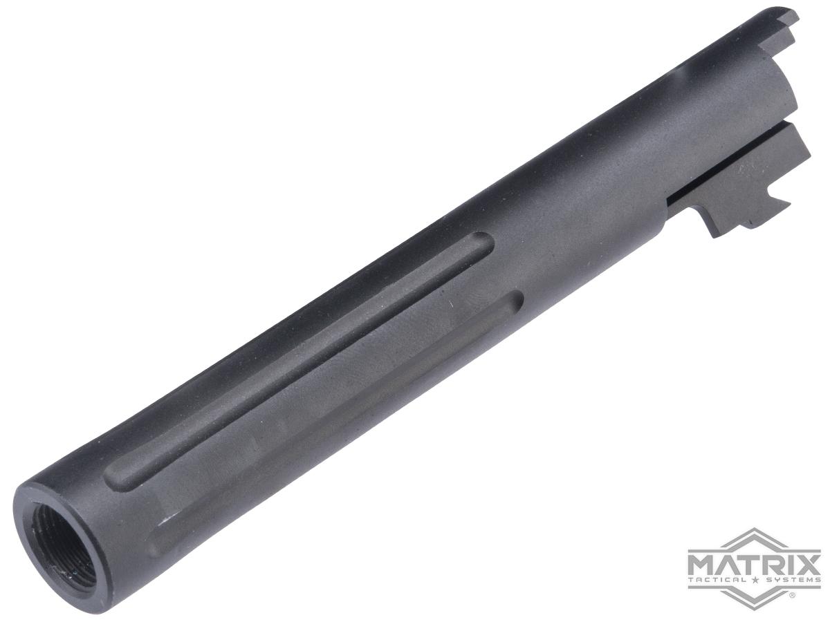 Matrix Custom Outer Barrel for Hi-CAPA 5.1 Gas Blowback Airsoft Pistols (Color: Black / Straight Grooves)