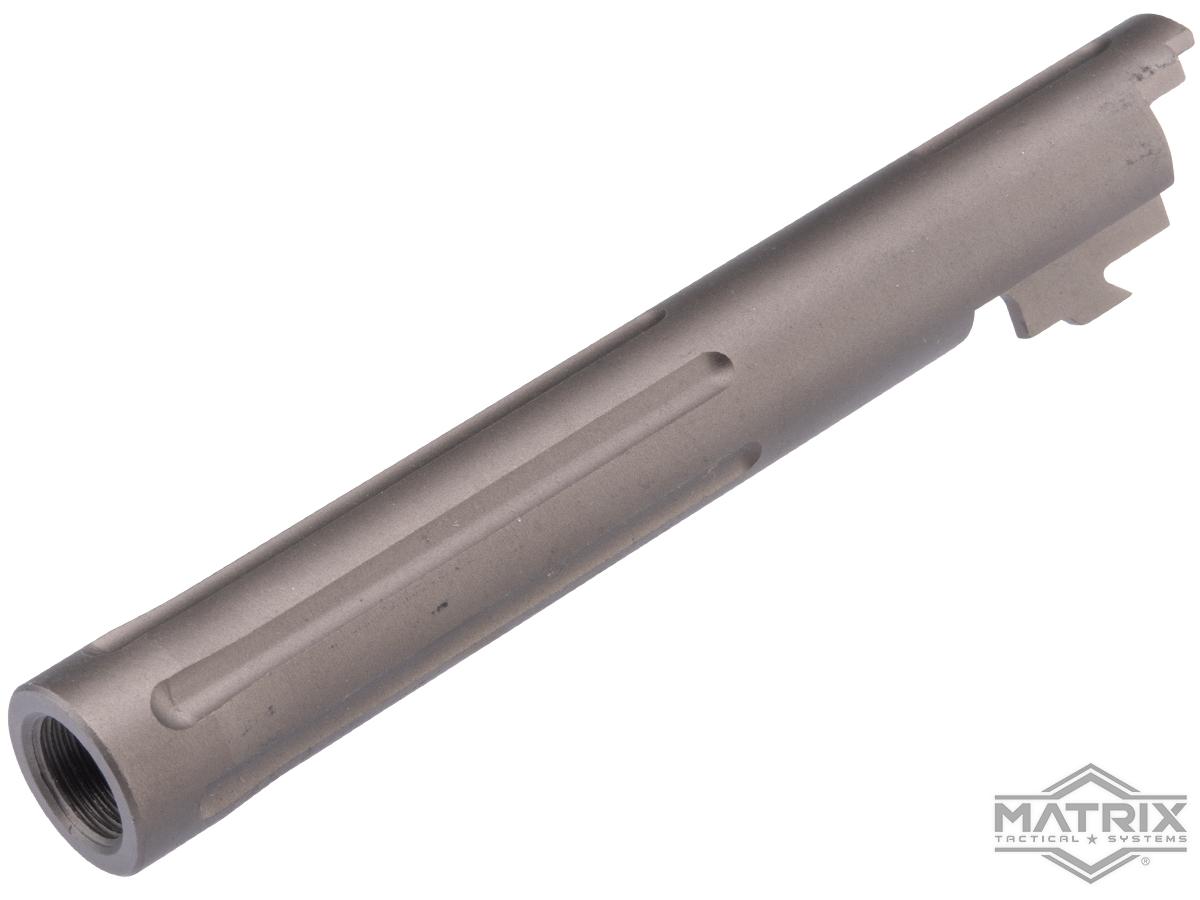 Matrix Custom Outer Barrel for Hi-CAPA 5.1 Gas Blowback Airsoft Pistols (Color: Grey / Straight Grooves)