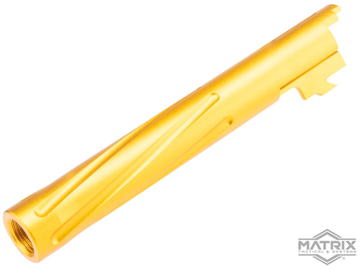 Matrix Custom Outer Barrel for Hi-CAPA 5.1 Gas Blowback Airsoft Pistols (Color: Gold / Partial Spiral)