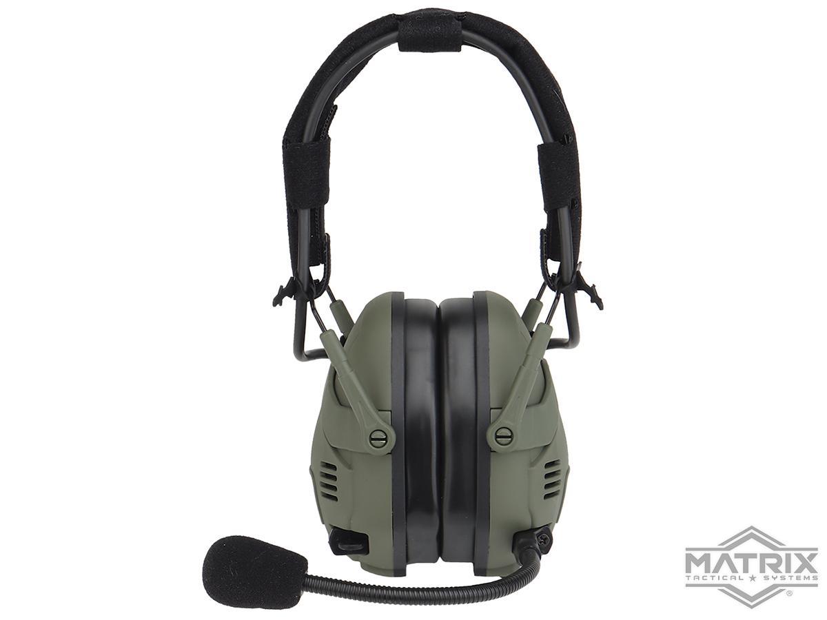 Matrix Noise Reduction Tactical Bluetooth Headset(Color: OD Green)