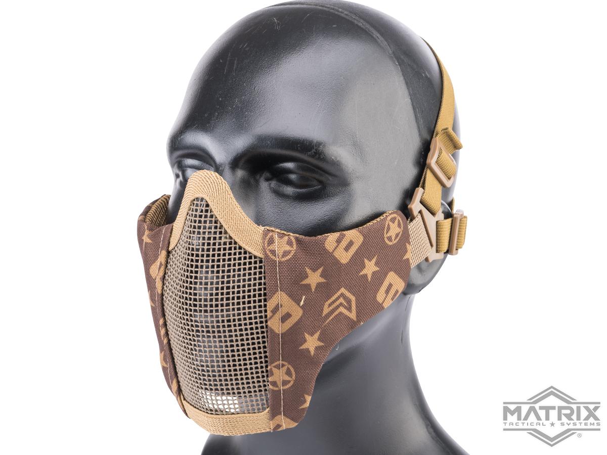 Matrix Low Profile Iron Face Padded Lower Half Face Mask (Color: Evike Star)