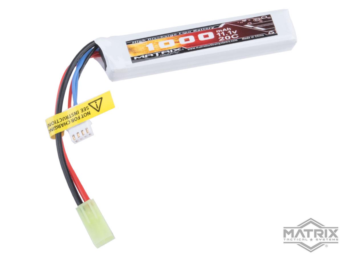 Matrix High Performance 7.4V Stick Type Airsoft LiPo Battery (Model:  1000mAh / 20C / Small Tamiya & Long Wire)