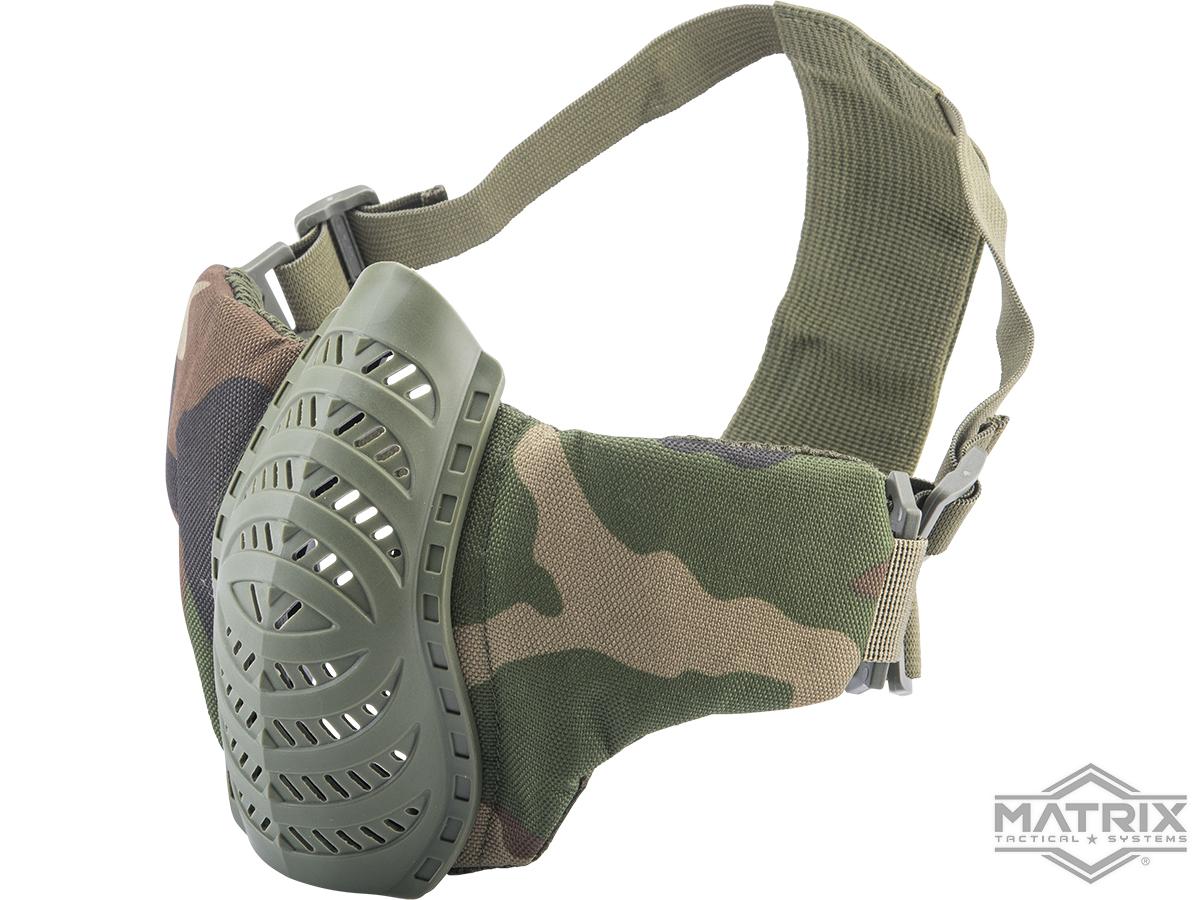 Matrix Low Profile Tactical Padded Lower Half Face Mask (Color: Woodland)