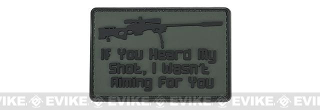 PVC Hook and Loop IFF Patch - Sniper: I Wasn't Aiming For You - Green