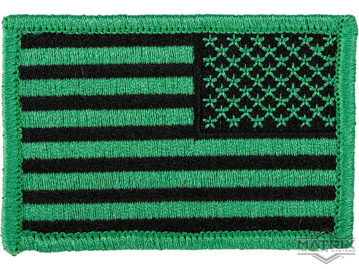 Matrix Hook and Loop U.S. IFF Flag Patch (Color: Green / Reversed)