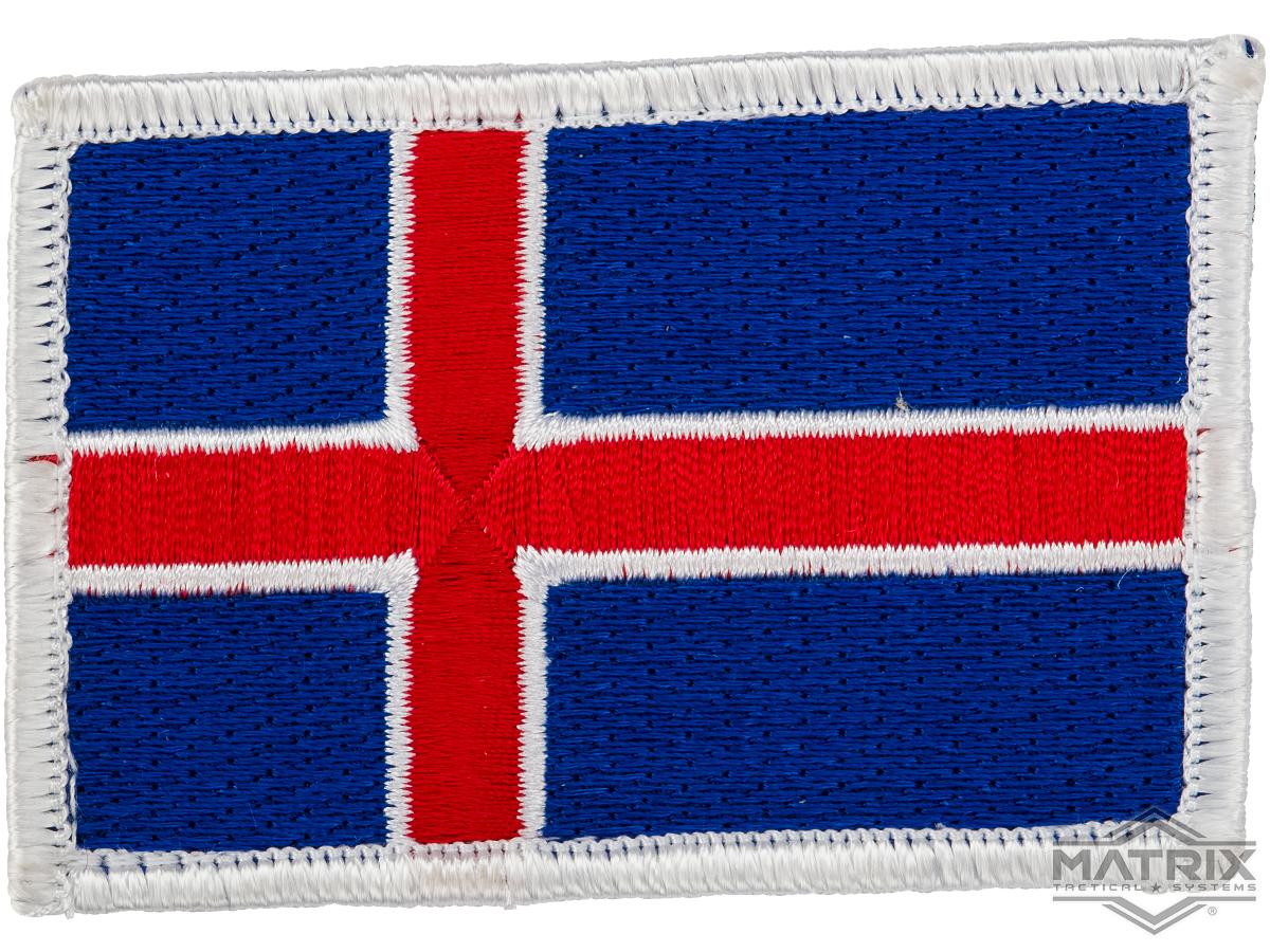 Matrix Country Flag Series Embroidered Morale Patch (Country: Iceland)