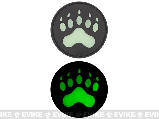 Glow in the Dark PVC IFF Hook and Loop Patch - Bear / Lion Claw