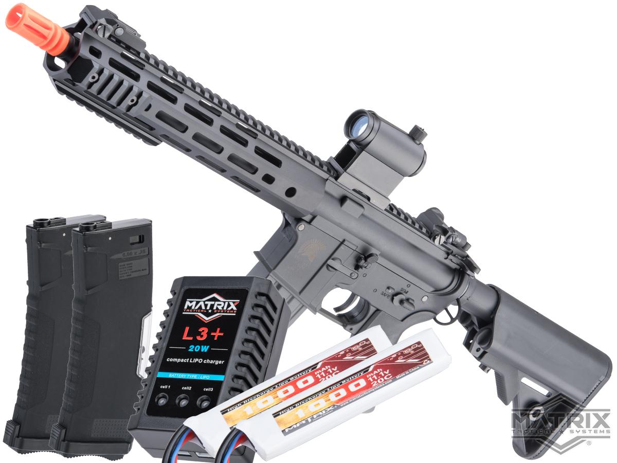 Matrix / S&T Sportsline M4 RIS Airsoft AEG Rifle w/ G3 Micro-Switch Gearbox (Model: Black URX 4 10.75 / Go Airsoft Package)