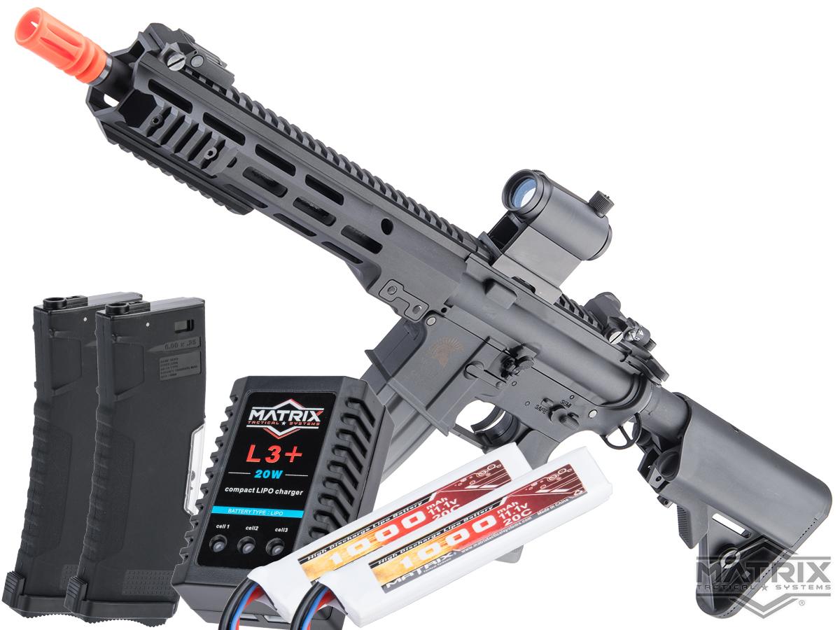 Matrix / S&T Sportsline M4 RIS Airsoft AEG Rifle w/ G3 Micro-Switch Gearbox (Model: Black / Block 3 10.5 / Go Airsoft Package)