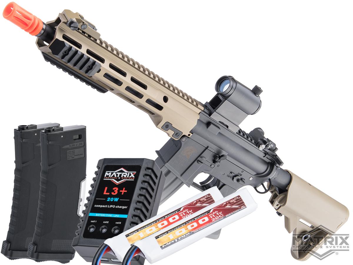 Matrix / S&T Sportsline M4 RIS Airsoft AEG Rifle w/ G3 Micro-Switch Gearbox (Model: Dark Earth / Block 3 10.5 / Go Airsoft Package)