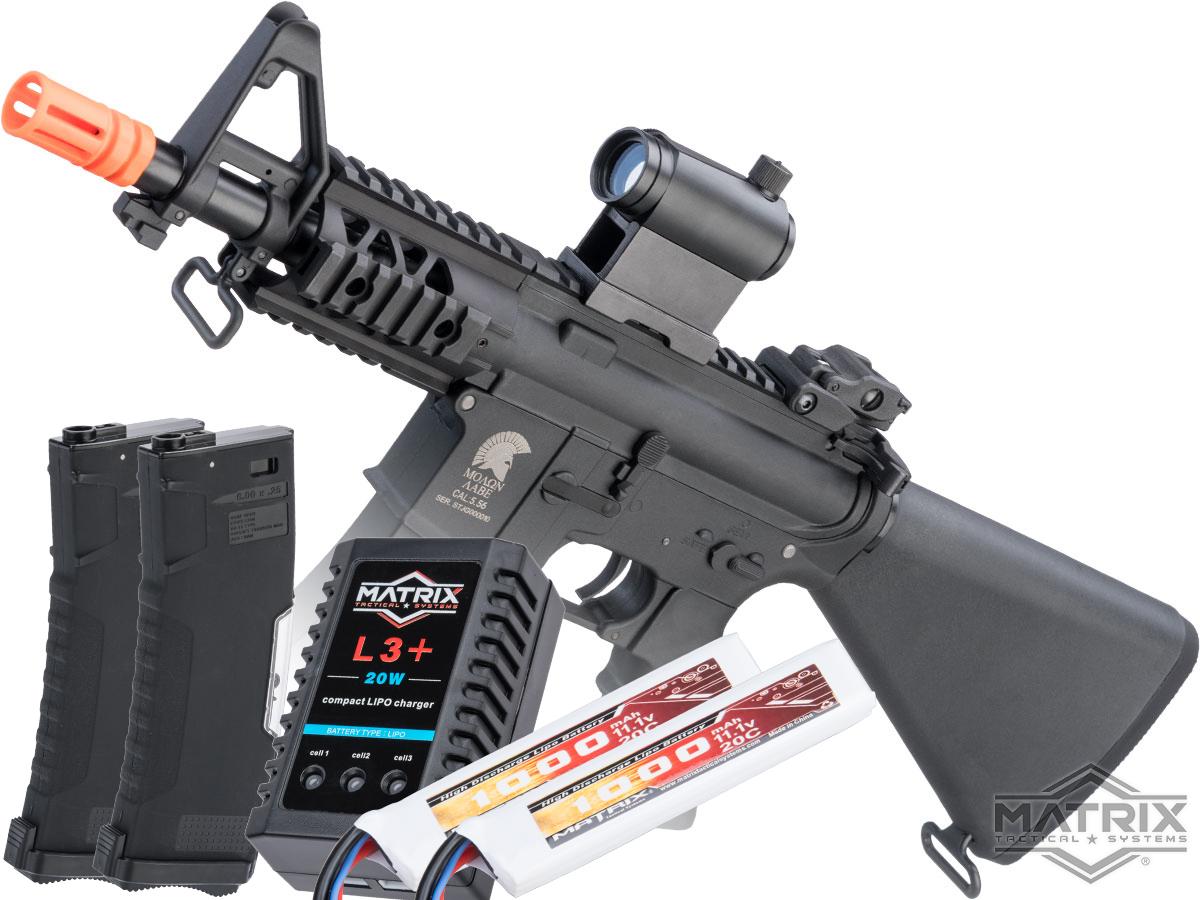 Matrix Sportsline M4 RIS Airsoft AEG Rifle w/ G3 Micro-Switch Gearbox (Model: Black M4 Stubby / Go Airsoft Package)