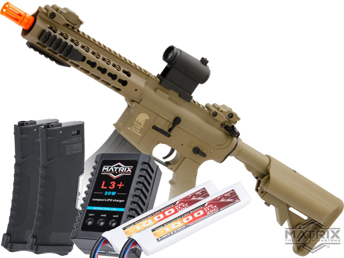 Matrix / S&T Sportsline M4 RIS Airsoft AEG Rifle w/ G3 Micro-Switch Gearbox (Model: Dark Earth RIS 9 / Go Airsoft Package)