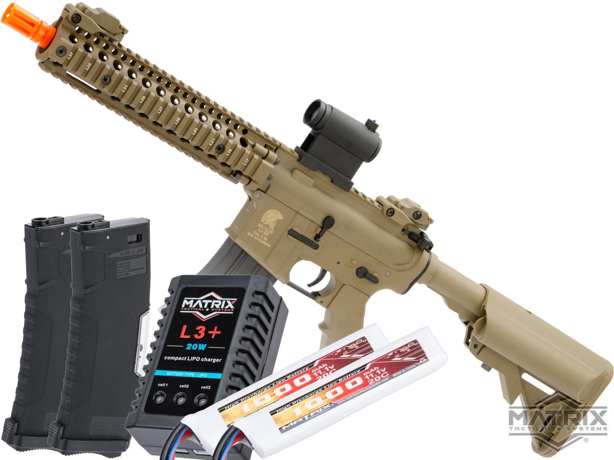 Matrix / S&T Sportsline M4 RIS Airsoft AEG Rifle w/ G3 Micro-Switch Gearbox (Model: Dark Earth Keymod 8 / Go Airsoft Package)