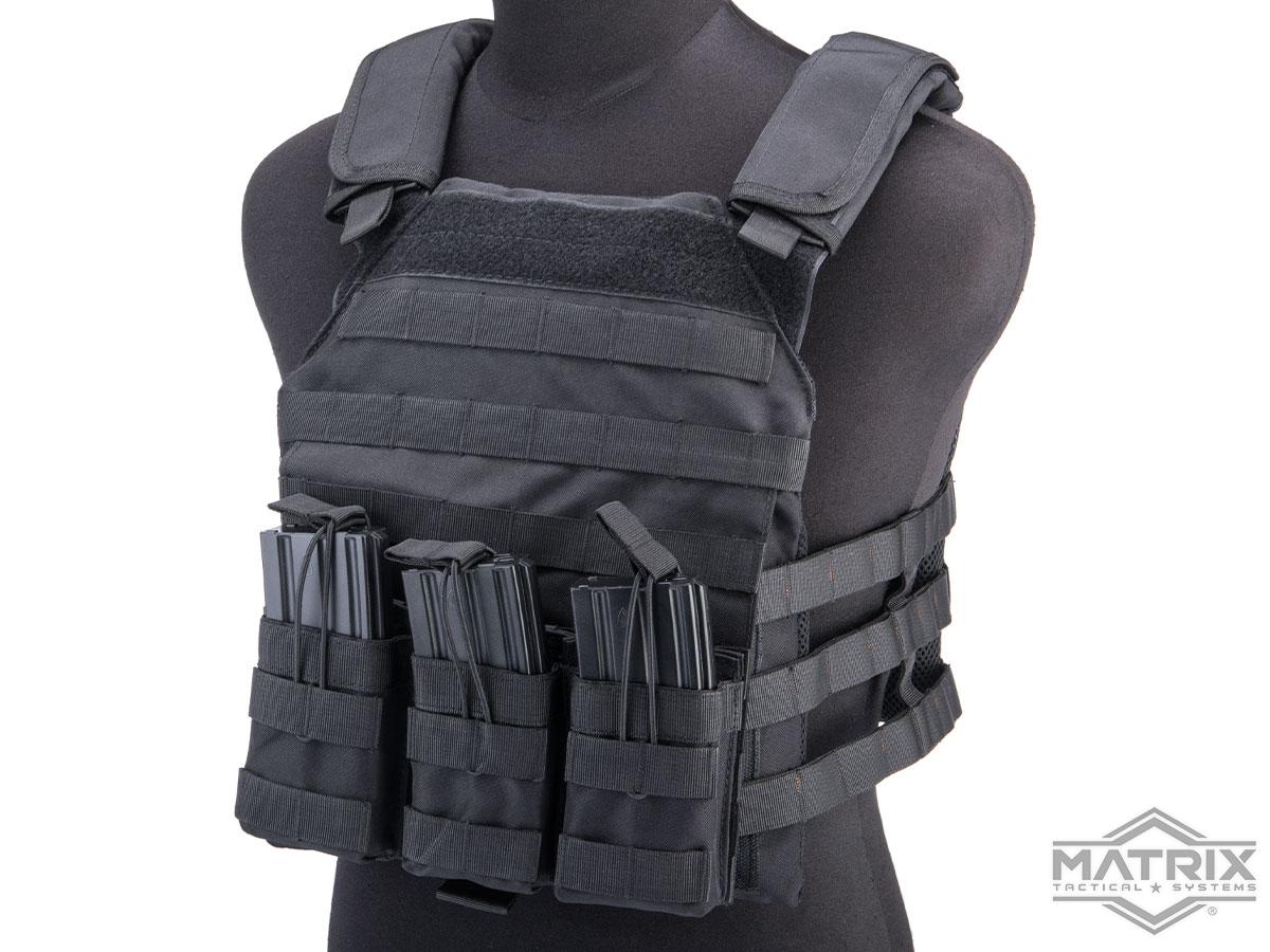 Matrix Light Plate Carrier w/ Integrated Magazine Pouches and Cummerbund (Color: Black)