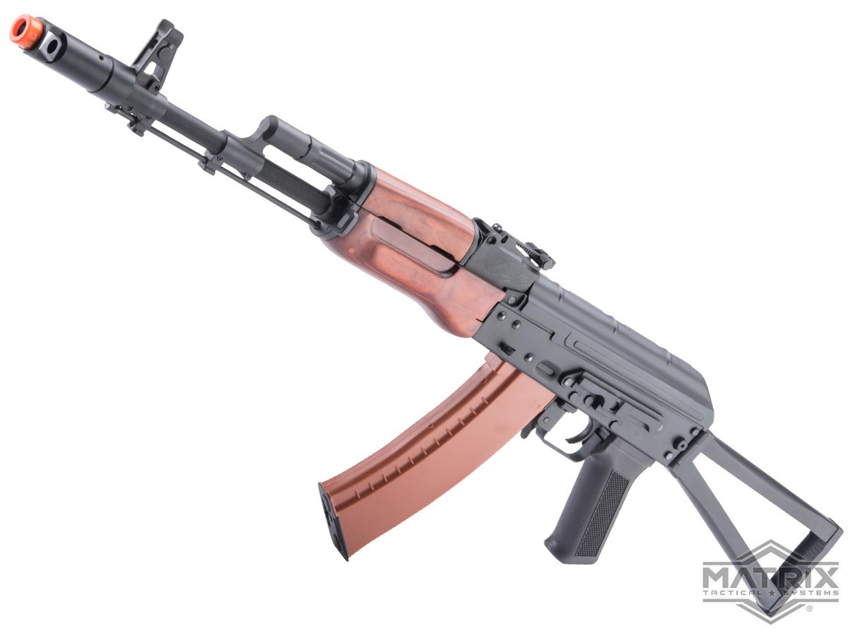 Matrix / S&T Stamped Steel AK Airsoft AEG Rifle w/ G3 Electronic Trigger QD Spring Gearbox (Model: AKS-74N / Real Wood)
