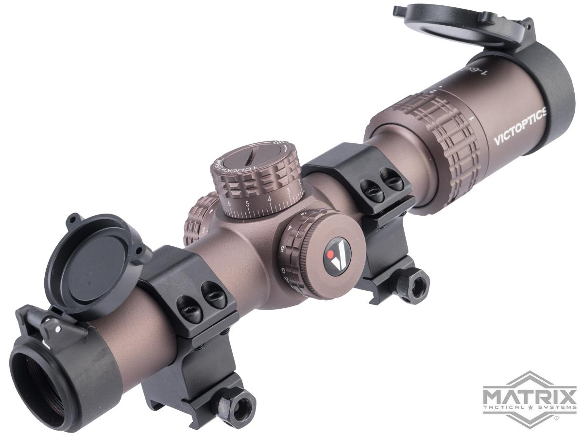 Matrix S6 1-6X24 SFP Illuminated Scope w/ Mounting Rings by Vector Optics (Color: Coyote)