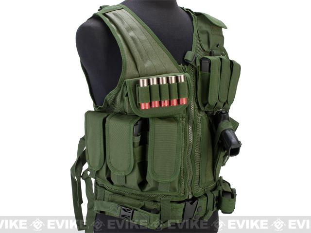 Gilet Tattico Cross Draw Molle Vest Verde Oliva