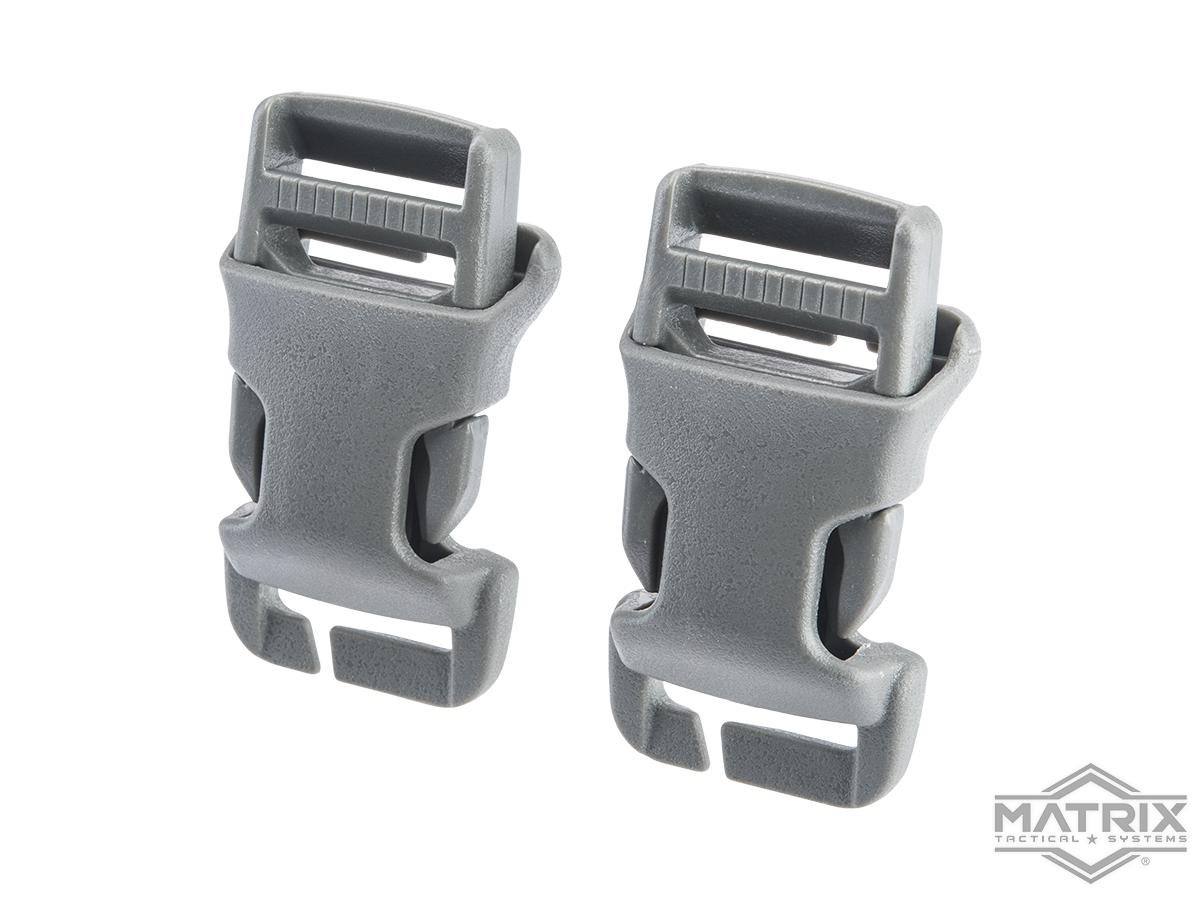 Matrix WST QASM Replacement Quick Attach Buckle Set for Vests & Attachment Panels (Color: Grey)