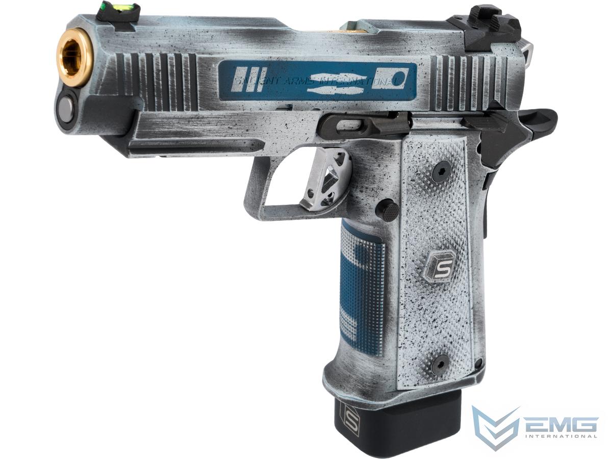 EMG / Salient Arms International 2011 DS Airsoft Training Weapon w/ Custom Cerakote (Model: 4.3 / R2 Blue Distressed)