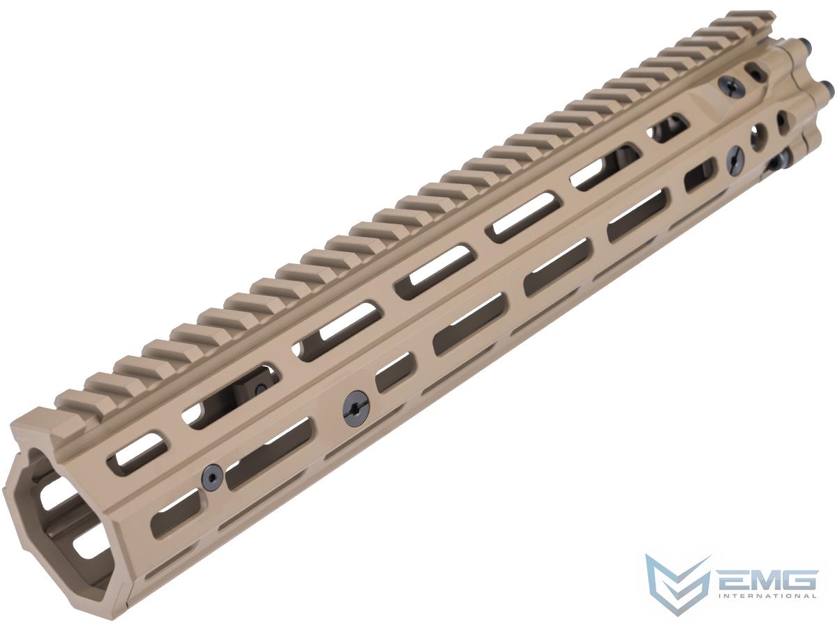 EMG Daniel Defense Licensed CNC Aluminum Free Float M-LOK RIS III Handguard for M4 Airsoft AEG Rifles by CYMA (Color: Tan / 12.5)