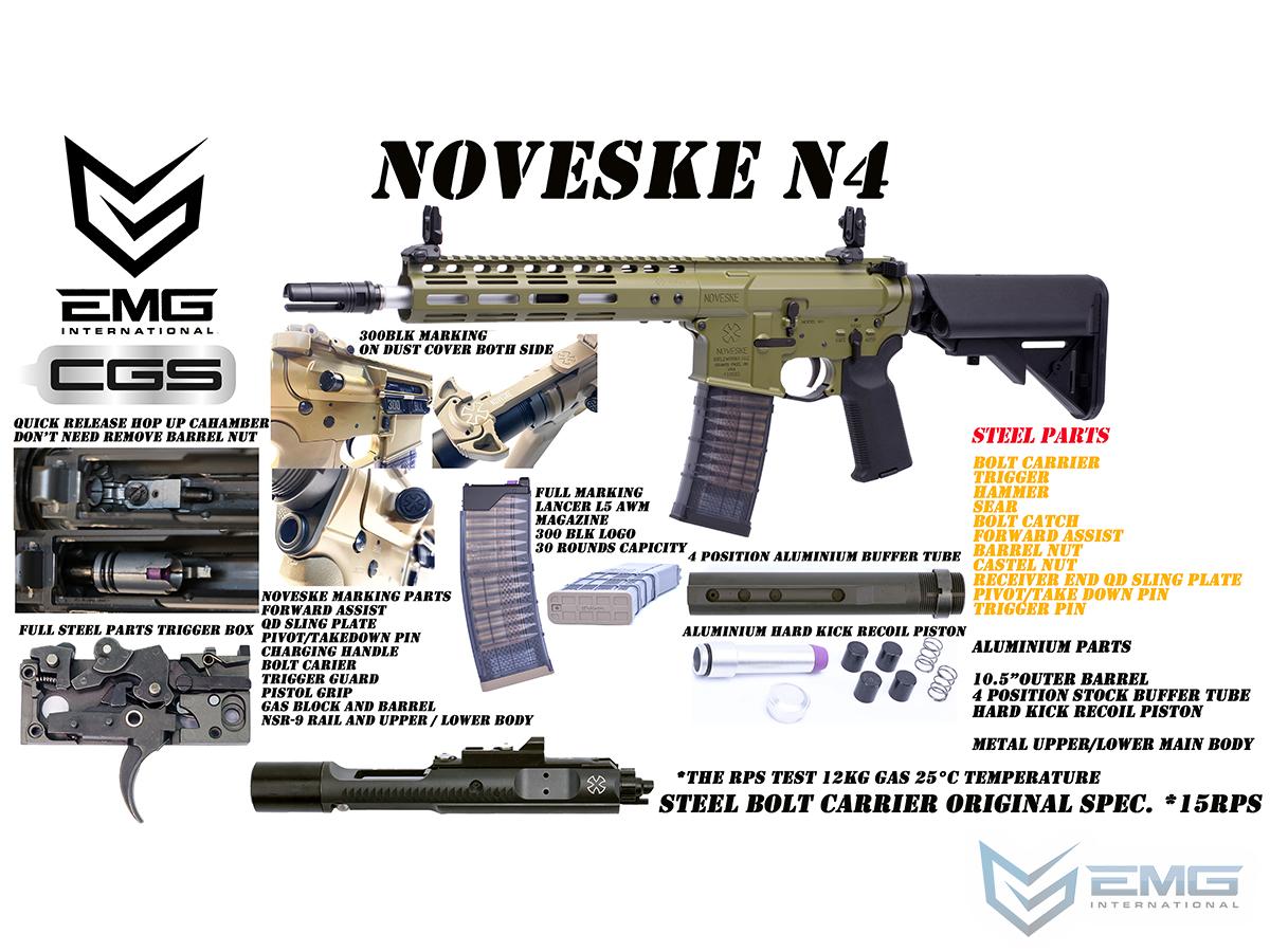 EMG CGS Series Noveske Licensed N4 Gen 3 Gas Blowback Airsoft Rifle by CYMA  (Color: Flat Dark Earth)