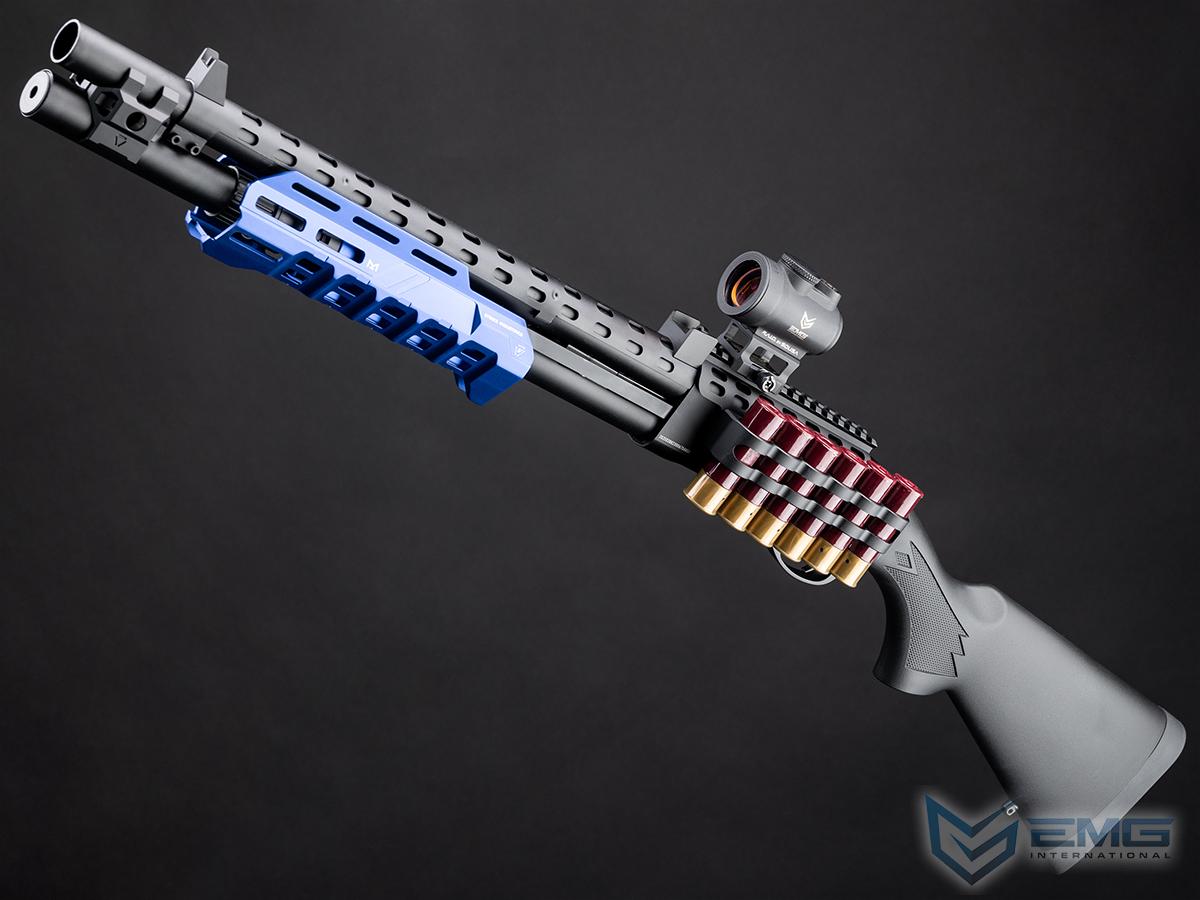 EMG Strike Industries Licensed M870 Gas Powered Pump Action Shotgun w/  M-LOK Handguard by Golden Eagle (Color: Blue)