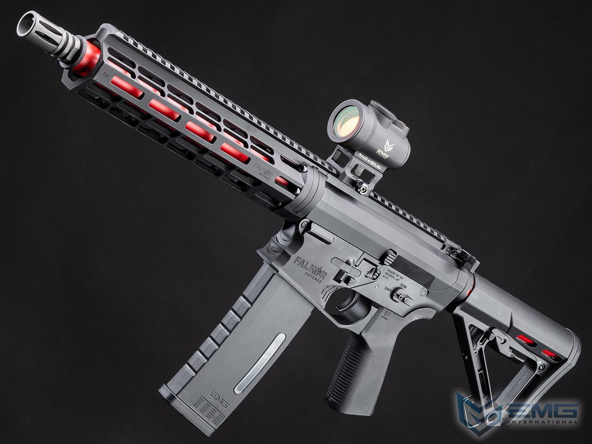 EMG Falkor Phantom AR-15 M4 Airsoft AEG Rifle w/ Double-Jacketed Barrel & GATE Aster Programmable MOSFET (Color: Black / Red Barrel / RS-3 Stock)