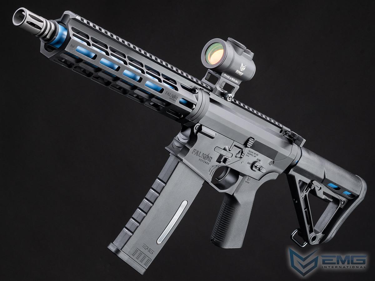 EMG Falkor Phantom AR-15 M4 Airsoft AEG Rifle w/ Double-Jacketed Barrel & GATE Aster Programmable MOSFET (Color: Black / Blue Barrel / RS-3 Stock)