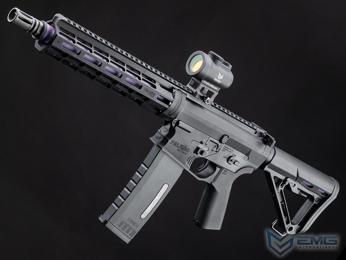 EMG Falkor Phantom AR-15 M4 Airsoft AEG Rifle w/ Double-Jacketed Barrel & GATE Aster Programmable MOSFET (Color: Black / Purple Barrel / RS-3 Stock)