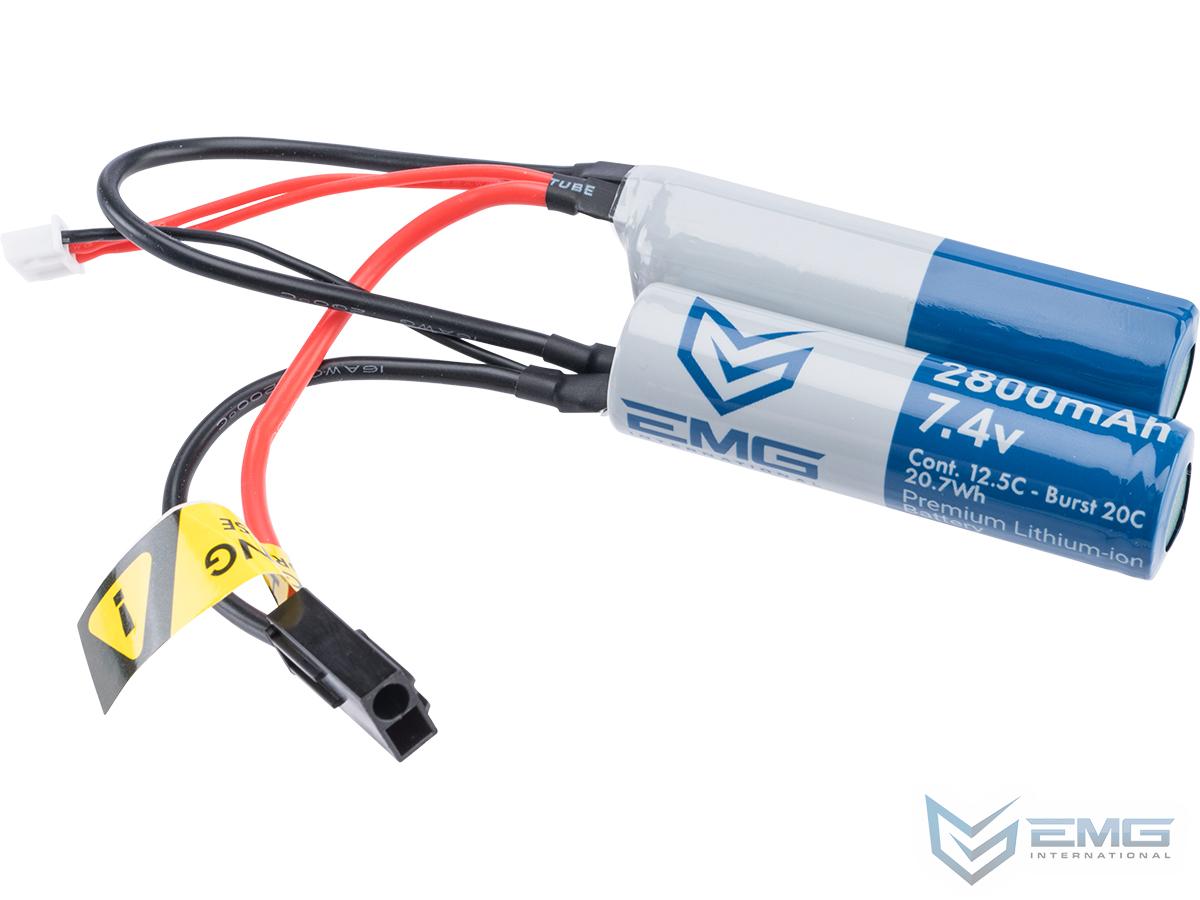 EMG 7.4v High Performance Premium Li-Ion Butterfly Type Airsoft Battery (Model: Small Tamiya / 2800mAh)