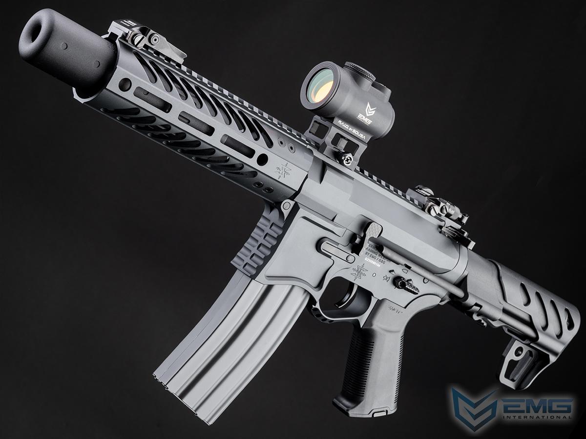 EMG Seekins Precision Licensed PDW SBR SP223 Advanced Airsoft M4 AEG Rifle w/ G2 Gearbox (Color: Grey / 7 M-LOK w/ Integral Suppressor / Gun Only)