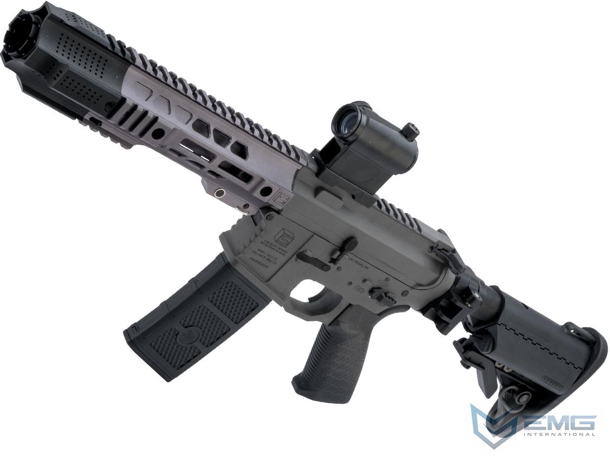 EMG SAI GRY Gen. 1 Billet Style Receiver AEG Training Rifle w/ JailBrake Muzzle and Folding Stock (Model: V2 Gearbox / CQB / Grey / 350 FPS)