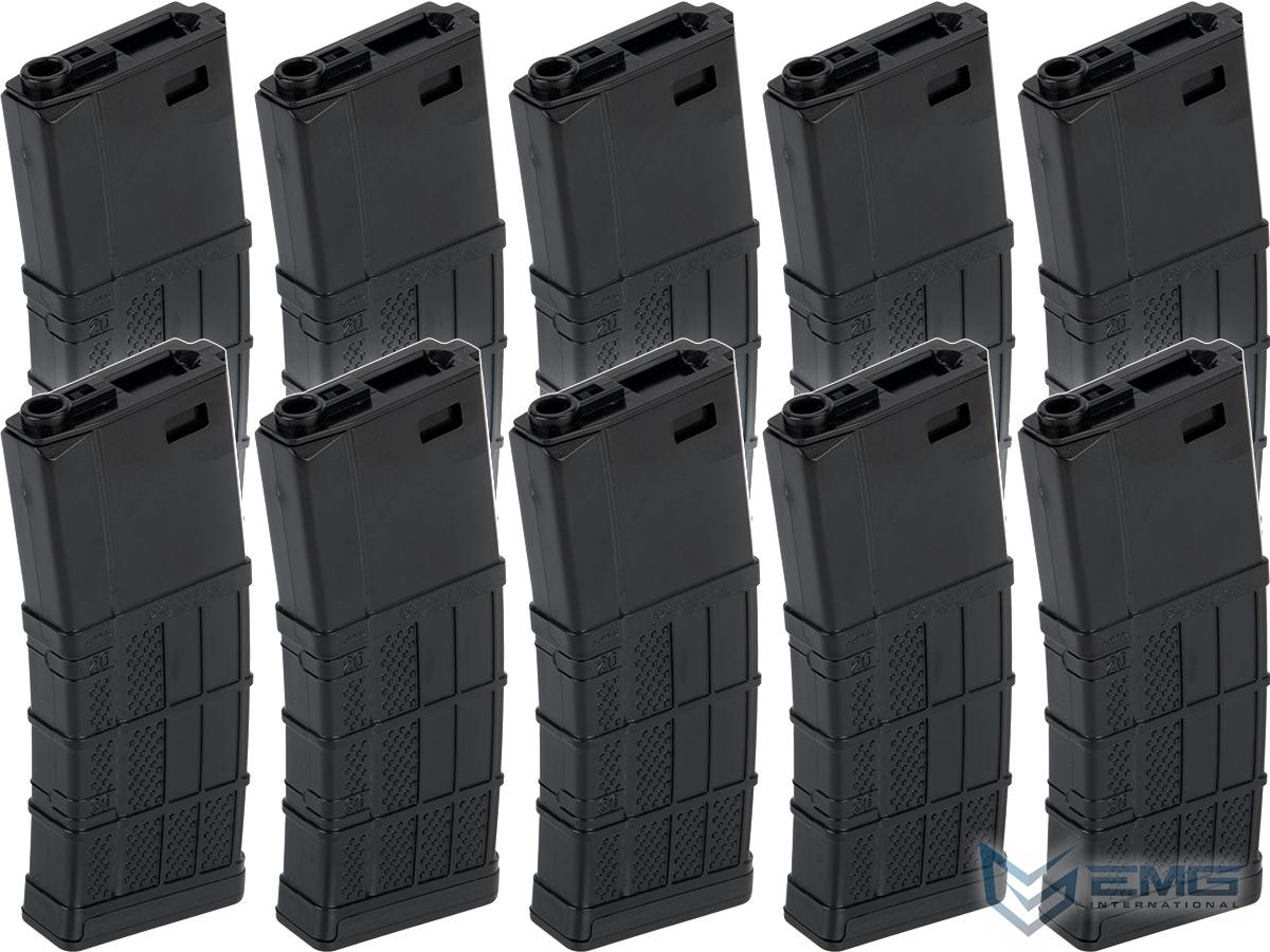 EMG 340rd Lancer Systems Licensed L5 AWM Hi-Cap Airsoft Magazine (Color: Black / 10 Pack)