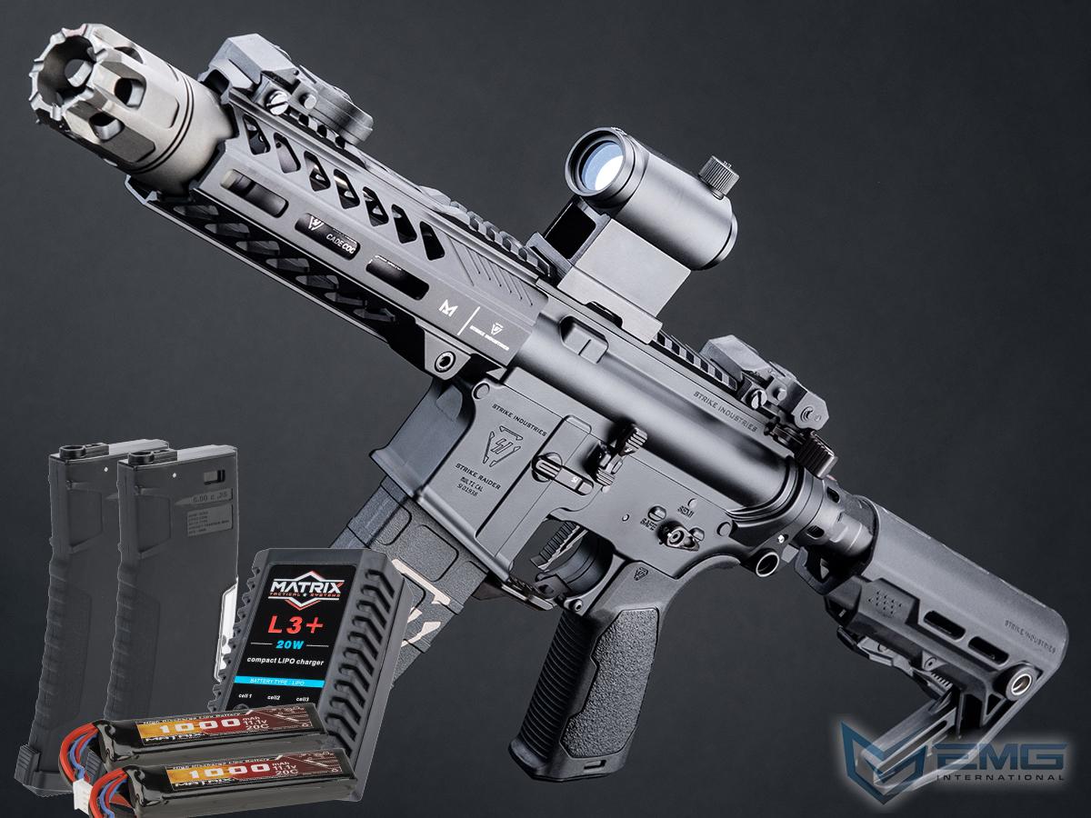 EMG / Strike Industries Licensed Tactical Competition AEG w/ G&P Ver2 - GATE Aster Gearbox (Model: SBR - 350 FPS / Black / Go Airsoft Package)