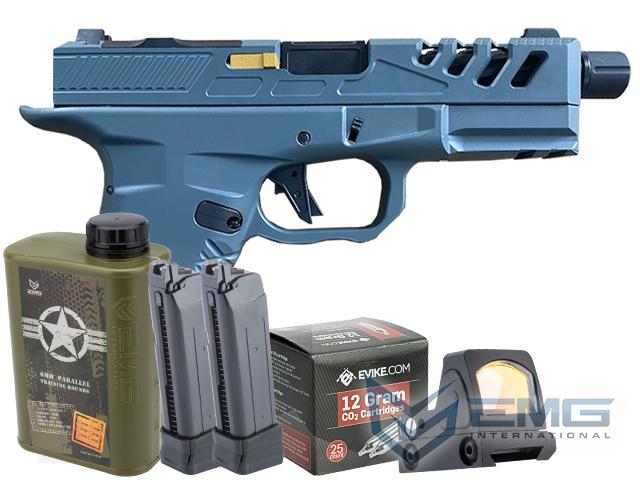 EMG F-1 Firearms Licensed BSF-19 Optics Ready Gas Blowback Airsoft Pistol (Color: Grey / CO2 / Go Airsoft Package)