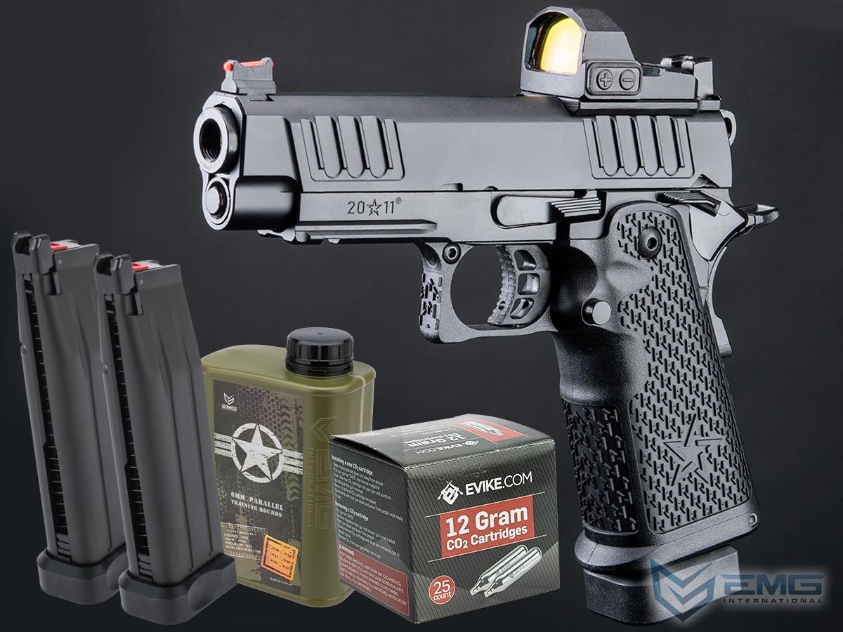 EMG Helios Staccato Licensed P 2011 CO2 Gas Blowback Airsoft Pistol (Model: VIP Grip / Standard / Reload Package)