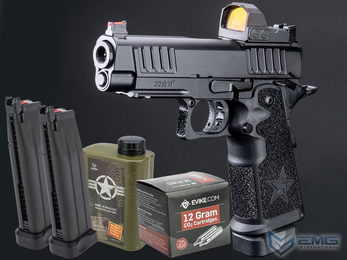 Pre-Order ETA August 2024 EMG Helios Staccato Licensed P 2011 Gas Blowback Airsoft Pistol (Model: Master Grip / CNC / CO2 / Reload Package)