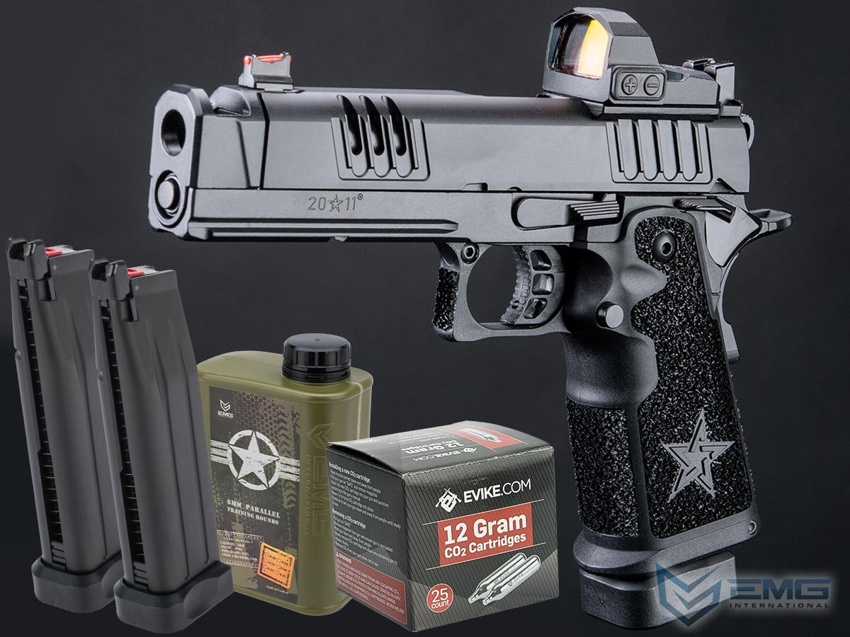 EMG Helios Staccato Licensed XC 2011 CO2 Gas Blowback Airsoft Pistol (Model: Master Grip / CNC / Reload Package)