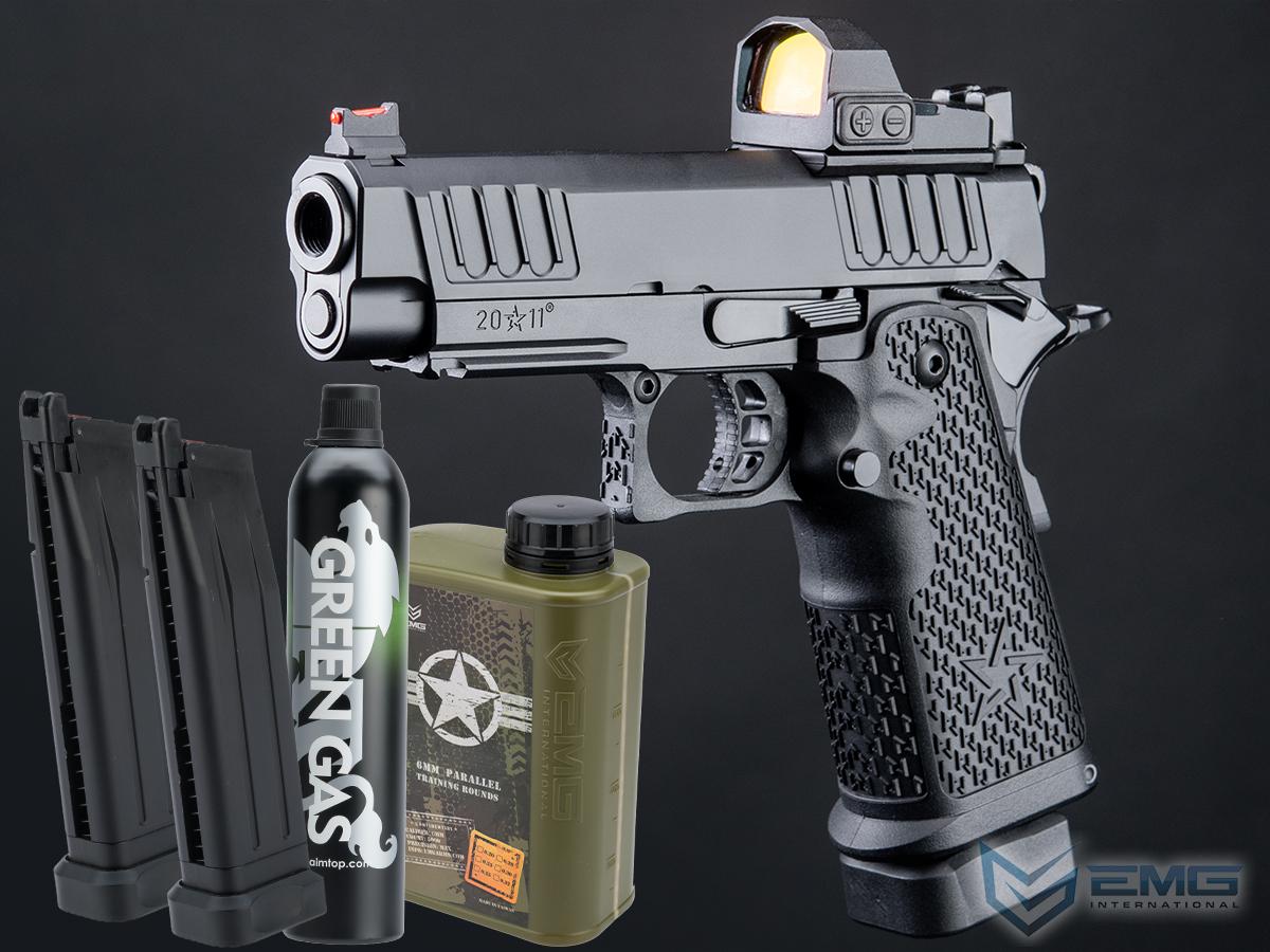 EMG Helios Staccato Licensed C2 Compact 2011 Gas Blowback Airsoft Pistol (Model: VIP Grip / Standard / Reload Package)