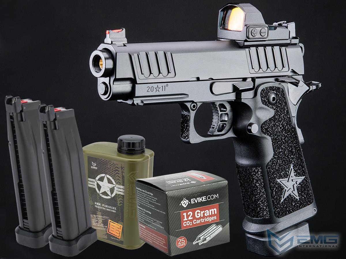 EMG Helios Staccato Licensed C2 Compact 2011 CO2 Gas Blowback Airsoft Pistol (Model: Master Grip / Standard / Reload Package)