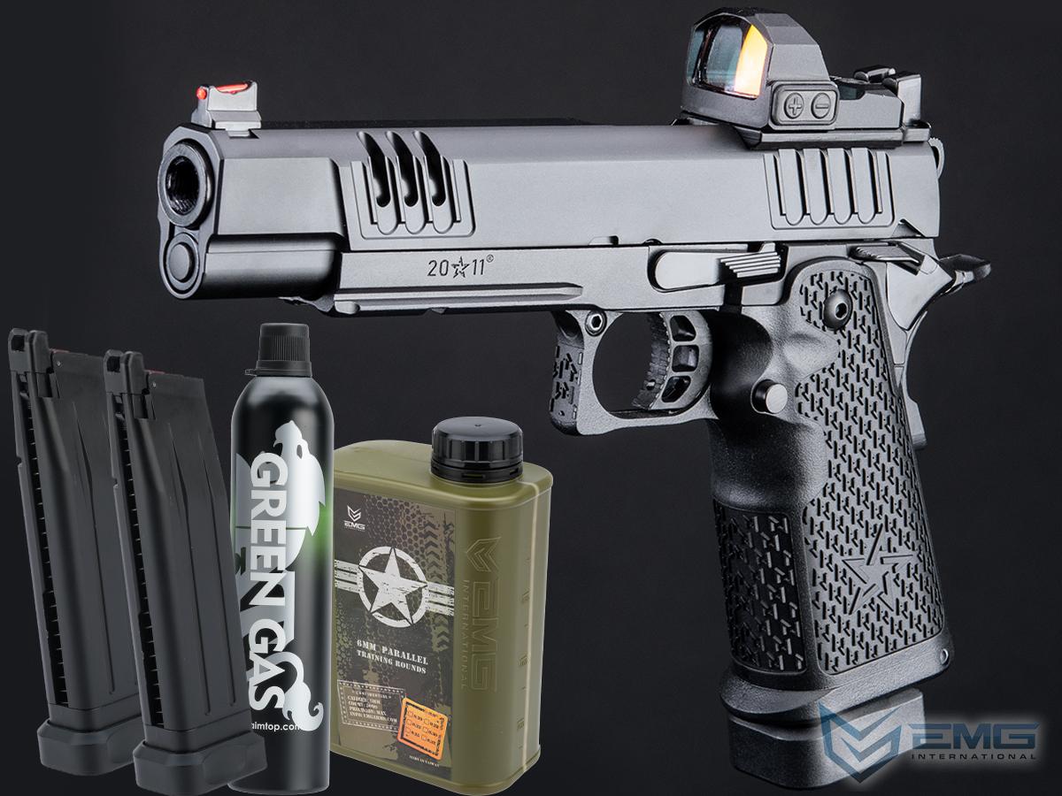 EMG Helios Staccato Licensed XL 2011 Gas Blowback Airsoft Pistol (Model: VIP Grip / Standard / Reload Package)